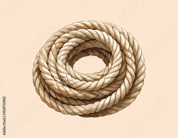 Obraz Coiled Rope Illustration – Vintage Vector Style