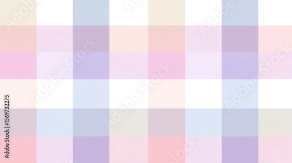 Fototapeta Abstract geometric pastel color squares pattern with soft light tones