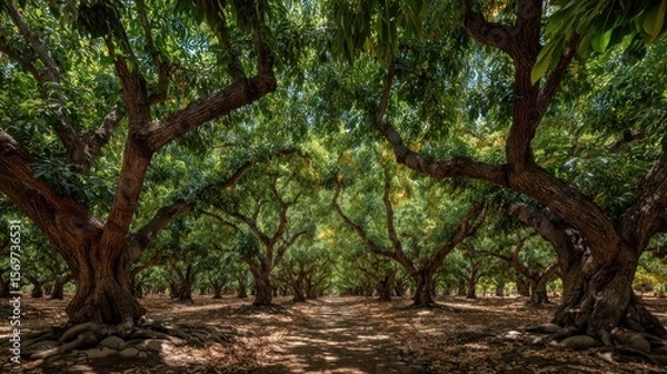 Fototapeta Sustainable farming practices for shadegrown crops in tropical ecosystems