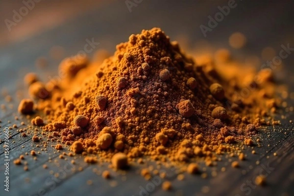 Fototapeta Close-up of Brown Powder A Stark Visual Depiction of the Raw, Unrefined Nature of Addictive Drugs and Their Destructive Potential.