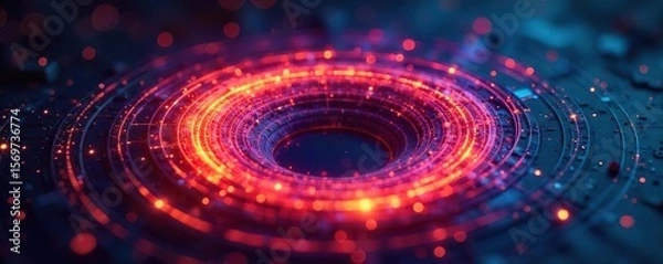 Fototapeta Hypnotic Swirling Circles Abstract Motion Graphics for Technology, Energy, and Cyclical Processes