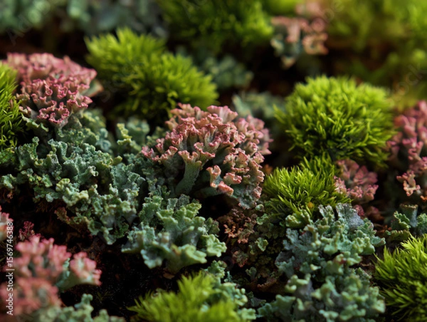Fototapeta Colorful moss in a vibrant nature setting.
