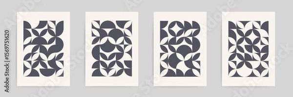 Fototapeta Minimalist Geometric Abstract Pattern with Retro Texture