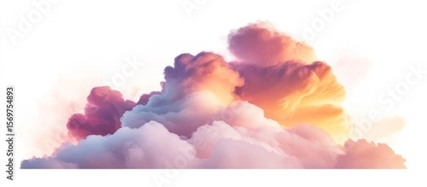 Fototapeta Heavenly hues of a digital sky, a surreal vista above ethereal cloud formations