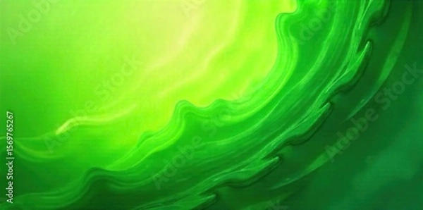 Fototapeta Vibrant Swirling Emerald Green Background Dynamic Organic Texture for Design Projects