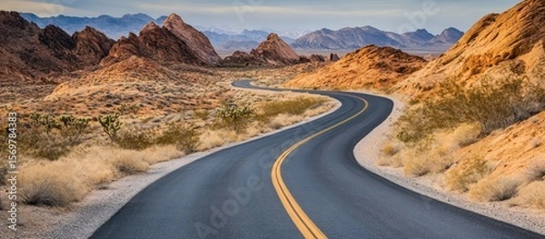 Obraz Winding road through a desert landscape (3)