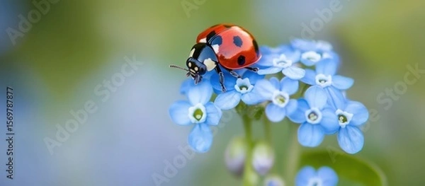 Obraz Ladybug on forget-me-nots
