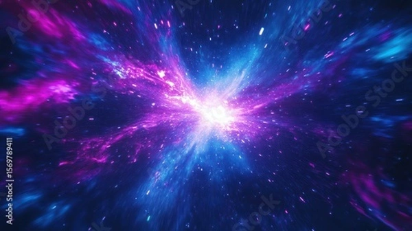 Obraz Cosmic explosion, vibrant colors, starburst