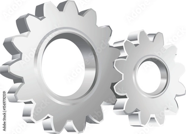 Obraz vector illustration of steel gear wheel symbol logo icon design as a mascot of hard work in industrial companies