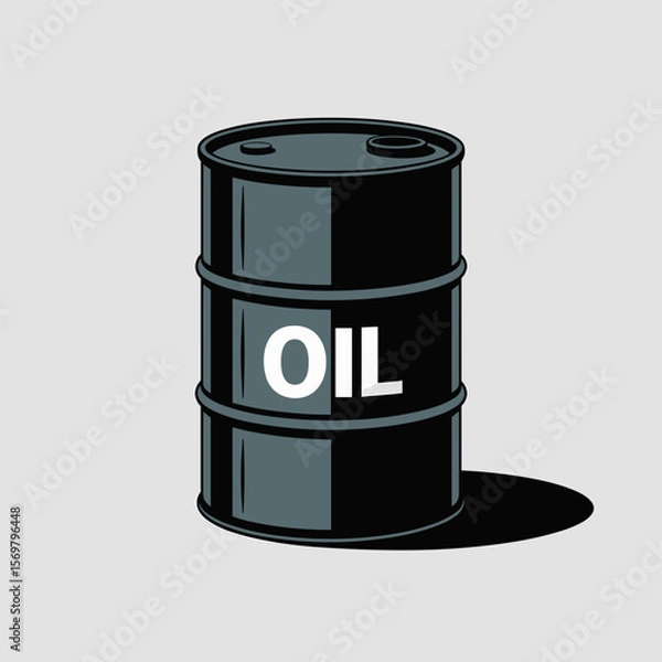 Fototapeta Black Oil Container in a Clean Illustration