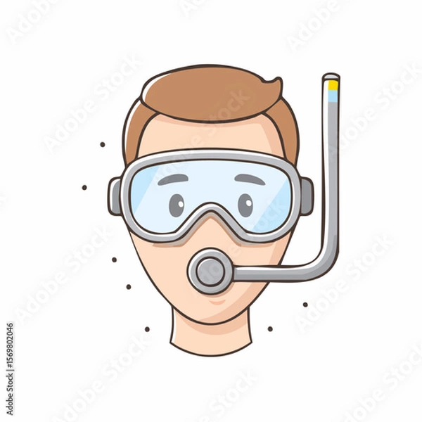 Fototapeta face of a man in a diving mask