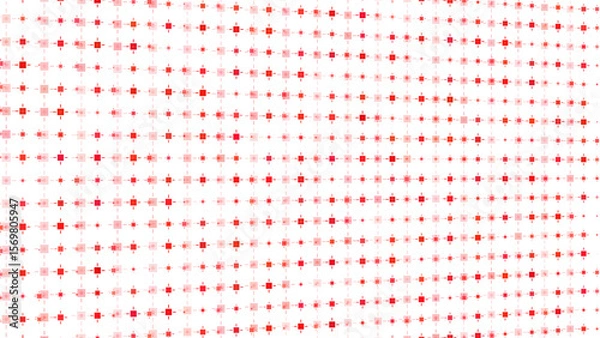 Fototapeta Abstract motion graphic background, red flickering or blink dots on white background