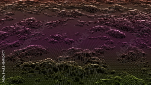 Fototapeta abstract dot cloud computing retro style background with space