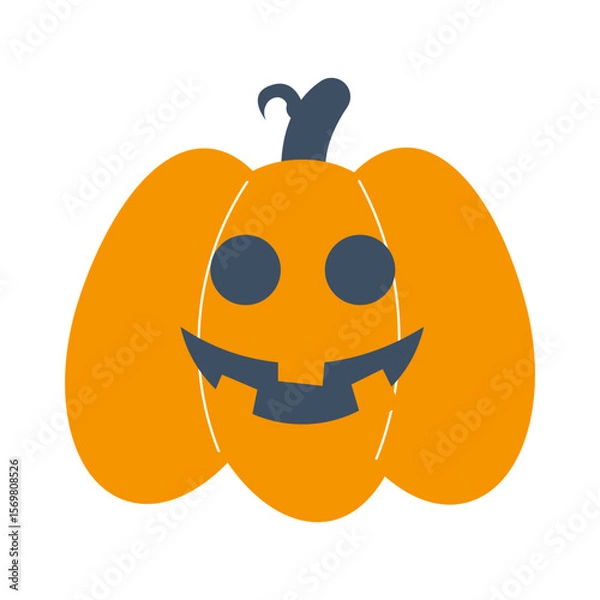 Fototapeta Halloween Jack O Lantern. Holiday vector character on isolated background.