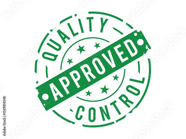 Obraz Approved Green Grunge Stamp, Rustic Vector Illustration Design