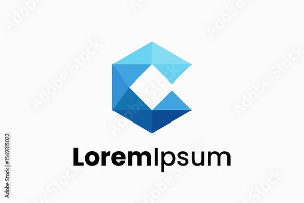 Obraz C Blue mosaic Vector Logo Premium 