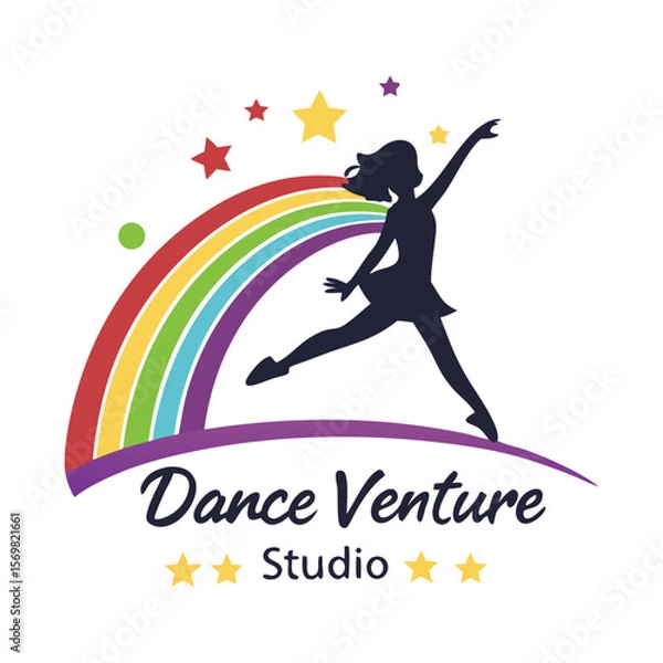 Obraz silhouette logo of dance venture studio