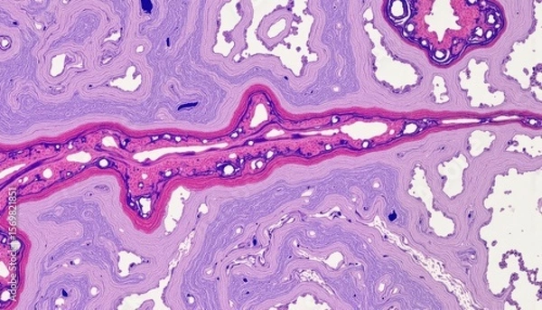 Fototapeta Cellular structure visualization laboratory scientific illustration microscopic environment close-up biological research