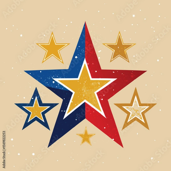 Obraz Stars and Stripes vector illustration for a seamless USA flag pattern design.
