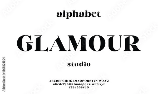 Fototapeta Elegant Font Uppercase Lowercase And Number. Classic Lettering Minimal Fashion Designs. Typography modern serif fonts regular decorative vintage concept. vector illustration