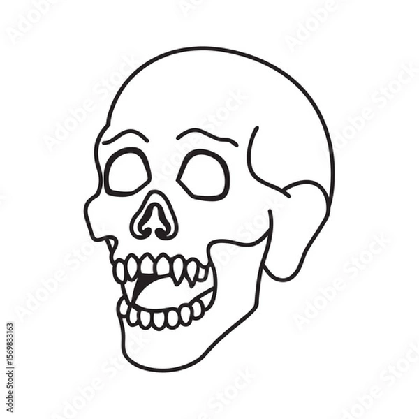 Fototapeta Horror Zombie Head With Broken Jaw