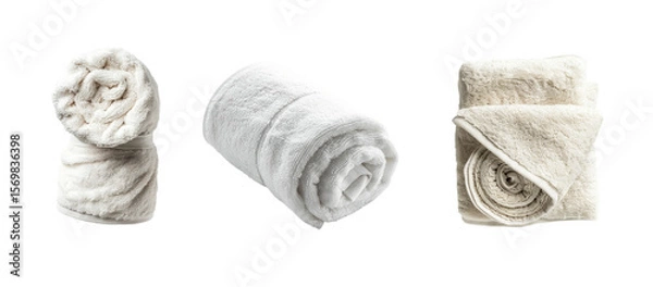 Fototapeta Neatly arranged towels on a for spa or hotel