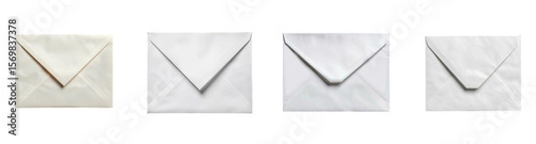 Fototapeta Square envelopes, a cream or off three pure transparent background Generative AI