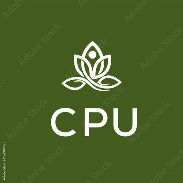 Fototapeta CPU logo design on white  background.