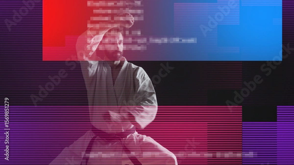 Fototapeta Glitch Transition Data Hack 04