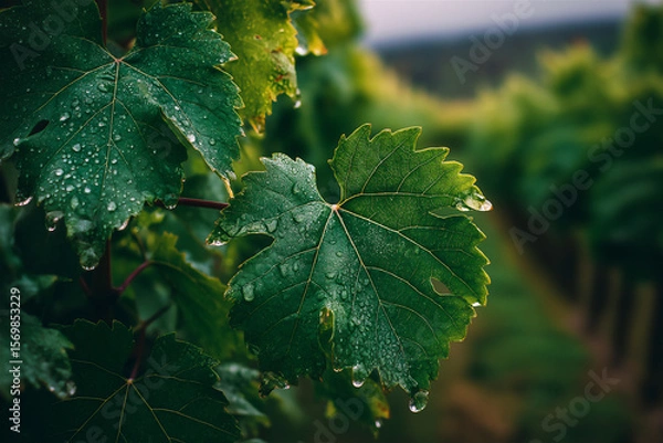 Fototapeta  Grape Leaves Macro in Soft Light