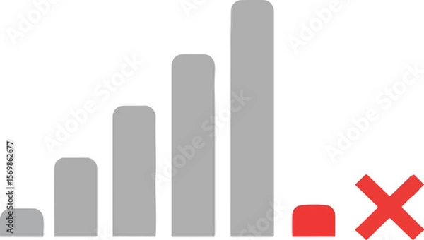 Obraz No Signal or Connection Error Icon with Red X