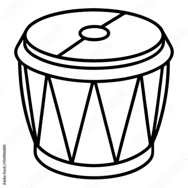 Fototapeta Minimal Toy Drum Line Art