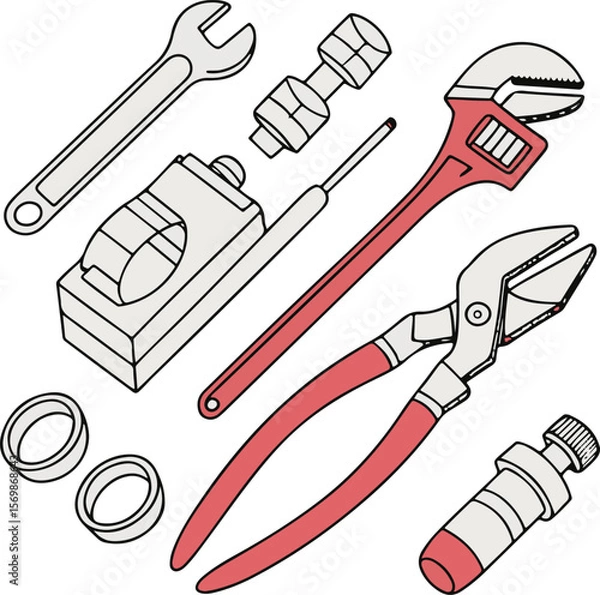 Obraz Adobe Illustrator Artwork plumbing-instrument-all