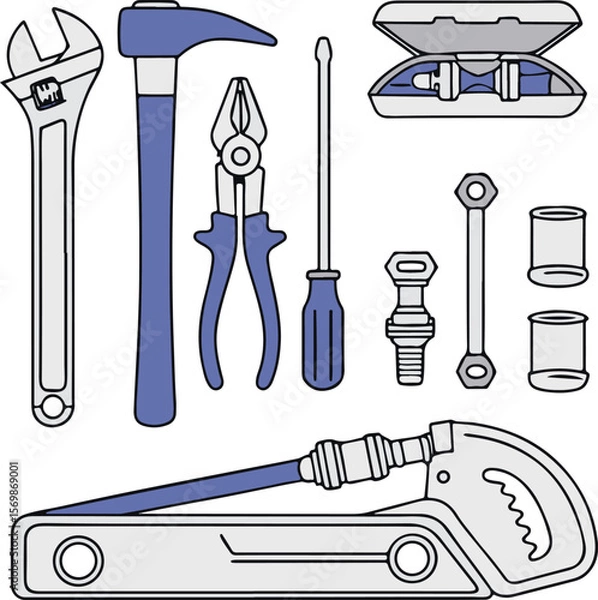 Obraz Adobe Illustrator Artwork plumbing-instrument-all