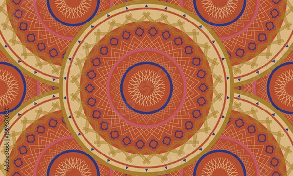 Obraz Abstract repeat ethnic circle pattern, seamless pattern
