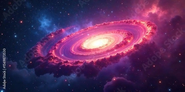 Fototapeta Swirling Nebula Vista Cosmic Dust and Vibrant Starscape, Perfect for Science Fiction, Space Exploration, and Astronomy Projects. Ideal as Backgrounds and Textures.