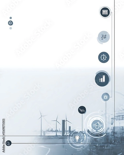 Fototapeta Sustainable Energy Technology: Wind Power and Smart Grid