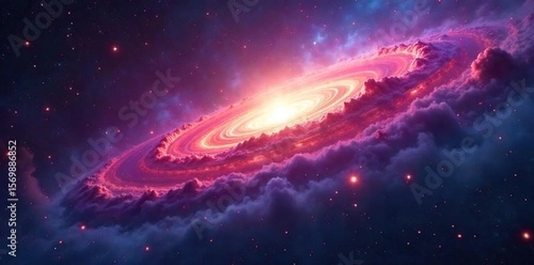 Fototapeta Vibrant Nebula Swirls Across a Starry Expanse An Awe-Inspiring Cosmic Vista
