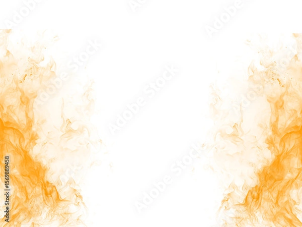 Fototapeta Golden flames dance in the darkness, creating a dramatic, abstract background ideal for overlays or design accents with a powerful visual impact, transparent background