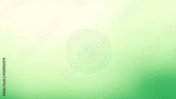 Fototapeta Ethereal Green Circles: A serene composition unfolds with a minimalist aesthetic, featuring delicate circles delicately layered against a soft gradient of verdant greens, exuding a sense of calm.