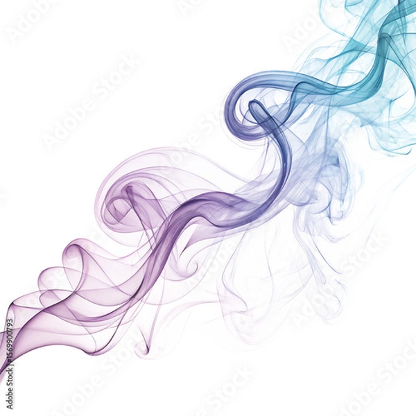 Obraz abstract colorful smoke going upward isolated on transparent background
