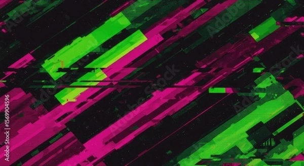 Obraz Glitch Art Pixel Tie Dye Background, Glitch Art Seamless Pattern.