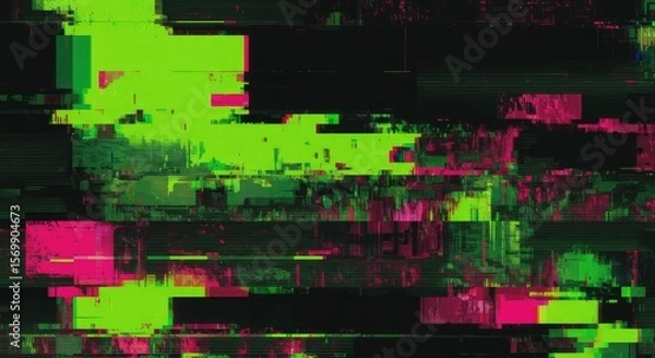 Obraz Glitch Art Pixel Tie Dye Background, Glitch Art Seamless Pattern.