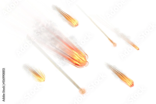 Obraz Meteorite effects burn in the atmosphere, fireballs crash, fire ignites,