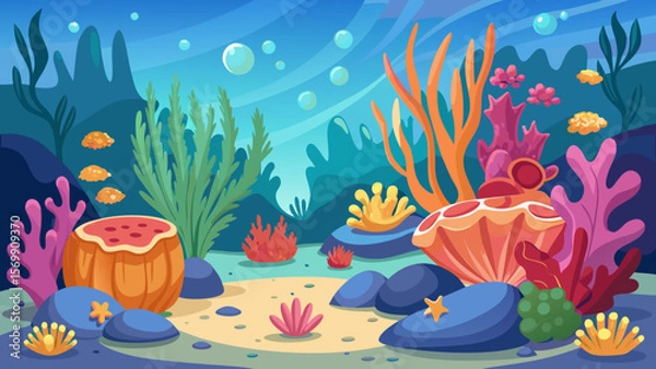 Obraz Colorful Underwater Coral Scene