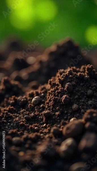 Obraz Rich Dark Soil Texture Close-Up Earthy Background for Agriculture, Gardening, and Environmental Projects