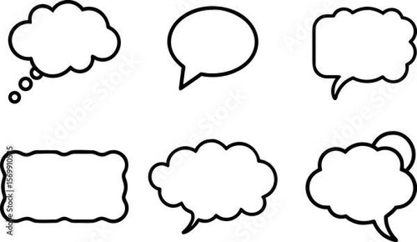 Fototapeta Versatile Speech Bubbles A Collection of Blank Outline Speech and Thought Bubbles for Design