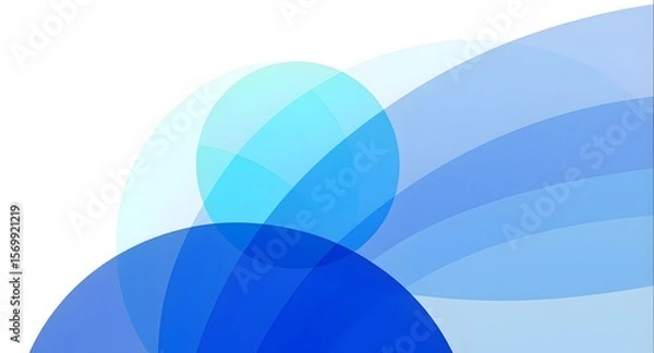 Obraz Abstract blue overlapping shapes design against a white background for modern backgrounds