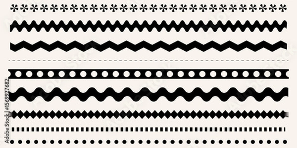 Fototapeta Geometric Decorative Borders and Lines Collection