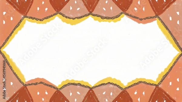 Obraz Abstract Geometric Frame Illustration with Earthy Tones and Hand Drawn Texture for Creative Backgrounds
